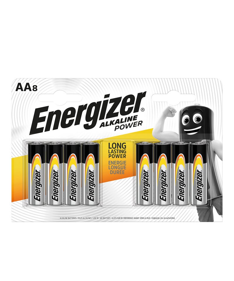 Energizer Alkaline power AA Batteries pack 8