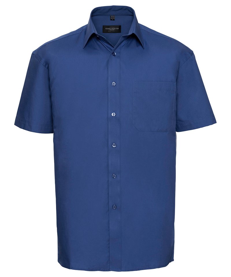 Short sleeve pure cotton easycare poplin shirt